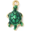 Breloque tortue - acier inoxydable 304 doré à l’or fin