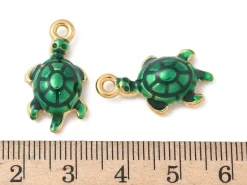 Breloque tortue - acier inoxydable 304 doré à l’or fin