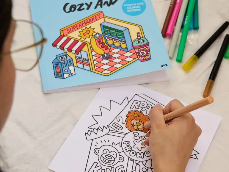 Cahier de coloriage Cozy Art - Supermarket - Omy