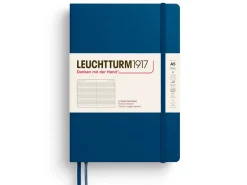 Carnet de notes Leuchtturm A5 à couverture rigide - bleu indigo - pages lignées