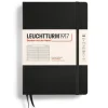 Carnet de notes Leuchtturm A5 à couverture rigide - noir - pages lignées