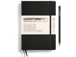 Carnet de notes Leuchtturm A5 à couverture rigide - noir - pages lignées