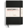 Carnet de notes Leuchtturm A5 à couverture rigide - noir - pages blanches