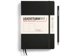 Carnet de notes Leuchtturm A5 à couverture rigide - noir - pages blanches