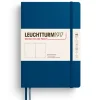 Carnet de notes Leuchtturm A5 à couverture rigide - bleu indigo - pages blanches