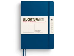Carnet de notes Leuchtturm A5 à couverture rigide - bleu indigo - pages blanches