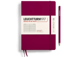Carnet de notes Leuchtturm A5 à couverture rigide - rouge bordeaux - pages lignées