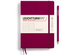 Carnet de notes Leuchtturm A5 à couverture rigide - rouge bordeaux - pages dots