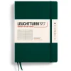 Carnet de notes Leuchtturm A5 à couverture rigide - vert forêt - pages lignées