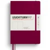 Carnet de notes Leuchtturm A5 à couverture rigide - rouge bordeaux - pages blanches