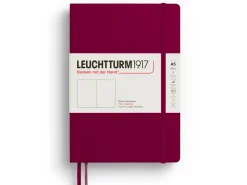 Carnet de notes Leuchtturm A5 à couverture rigide - rouge bordeaux - pages blanches