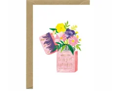 Carte d'anniversaire aquarelle & dorure - Flower Lighter - ATWS