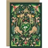 Carte d'anniversaire aquarelle & dorure - Green Jungle Birthday - ATWS