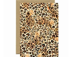 Carte d'anniversaire aquarelle & dorure - Leopard - ATWS