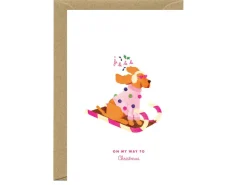 Carte de Noël aquarelle - Christmas dog sled - ATWS