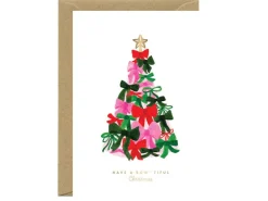 Carte de voeux aquarelle & dorure - Bowtiful christmas tree - ATWS