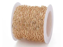 Chaine figaro texturée 6,2 x 3,3 mm - doré à l'or fin 18 K x 20 cm