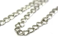 Chaine gourmette 1 cm - argenté foncé x 20 cm