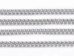Chaine gourmette 1,1 mm en acier inoxydable - argenté foncé x 20 cm