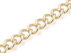 Chaine gourmette 5 x 4 mm - doré à l'or fin 18 K x 20 cm