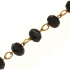 Chaine laiton avec perles en verre - noir