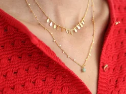 Chaine perles rondes - doré à l'or fin 18K x 20 cm