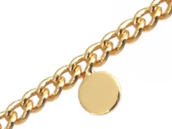 Chaine petites pampilles rondes espacées - doré à l'or fin 18K x 20 cm
