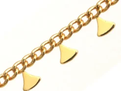 Chaine triangles ethnique - doré à l'or fin 18K x 20 cm