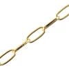 Chaine trombone 6 x 2 mm - laiton doré à l'or fin 18K - qualité premium