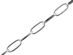 Chaine trombone 6 x 2 mm - laiton flashé argent 925 - qualité premium