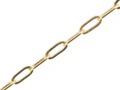Chaine trombone 6,3 x 2,5 mm - laiton doré à l'or fin 18K - qualité premium