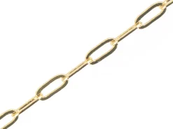 Chaine trombone 6,3 x 2,5 mm - laiton doré à l'or fin 18K - qualité premium