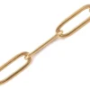 Chaine trombone dorée 12x4 mm - acier inoxydable 304 x 20 cm