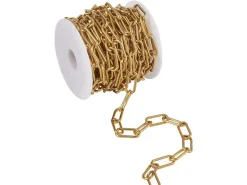Chaine trombone dorée 17x7 mm - acier inoxydable 304 x 20 cm