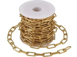 Chaine trombone dorée 17x7 mm - acier inoxydable 304 x 20 cm