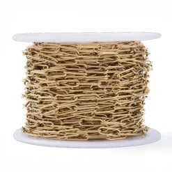 Chaine trombone dorée 10x3 mm - acier inoxydable 304 x 20 cm