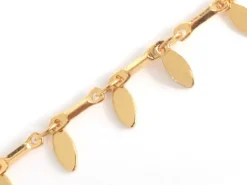 Chaîne fantaisie petites pendeloques - doré à l'or fin 24 K x 20 cm