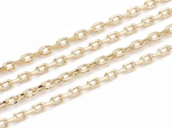Chaîne forçat à facettes 2,3 x 1,4 mm - doré à l'or fin 18 K x 20 cm