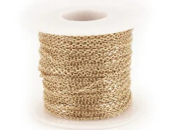 Chaîne forçat à facettes 2,3 x 1,4 mm - doré à l'or fin 18 K x 20 cm