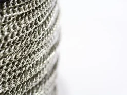 Chaîne gourmette 3,7 mm couleur argent x 20 cm