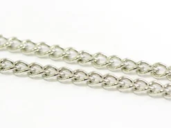 Chaîne gourmette 3,7 mm couleur argent x 20 cm