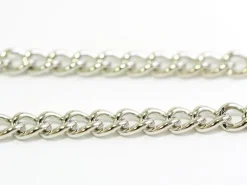 Chaîne gourmette 3,7 mm couleur argent x 20 cm