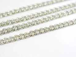 Chaîne gourmette 3,7 mm couleur argent x 20 cm
