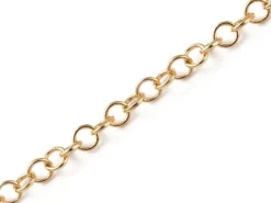 Chaîne jaseron 3,5 mm - doré à l'or fin 18 K x 20 cm