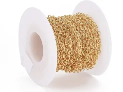 Chaîne jaseron 3,5 mm - doré à l'or fin 18 K x 20 cm