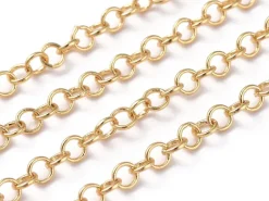Chaîne jaseron 3,5 mm - doré à l'or fin 18 K x 20 cm