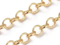 Chaîne jaseron 3,5 mm - doré à l'or fin 18 K x 20 cm