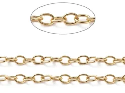 Chaîne jaseron ovale 11 x 8 mm - doré à l'or fin 18 K x 20 cm
