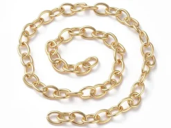 Chaîne jaseron ovale 11 x 8 mm - doré à l'or fin 18 K x 20 cm