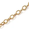 Chaîne ovale texturée 2,5 x 3,5 mm - doré à l'or fin 18 K x 20 cm